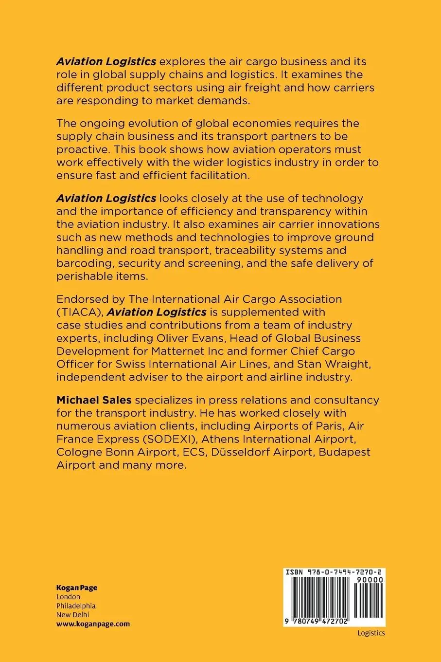 Rückseite: 9780749472702 | Aviation Logistics | Michael Sales | Taschenbuch | Englisch | 2016
