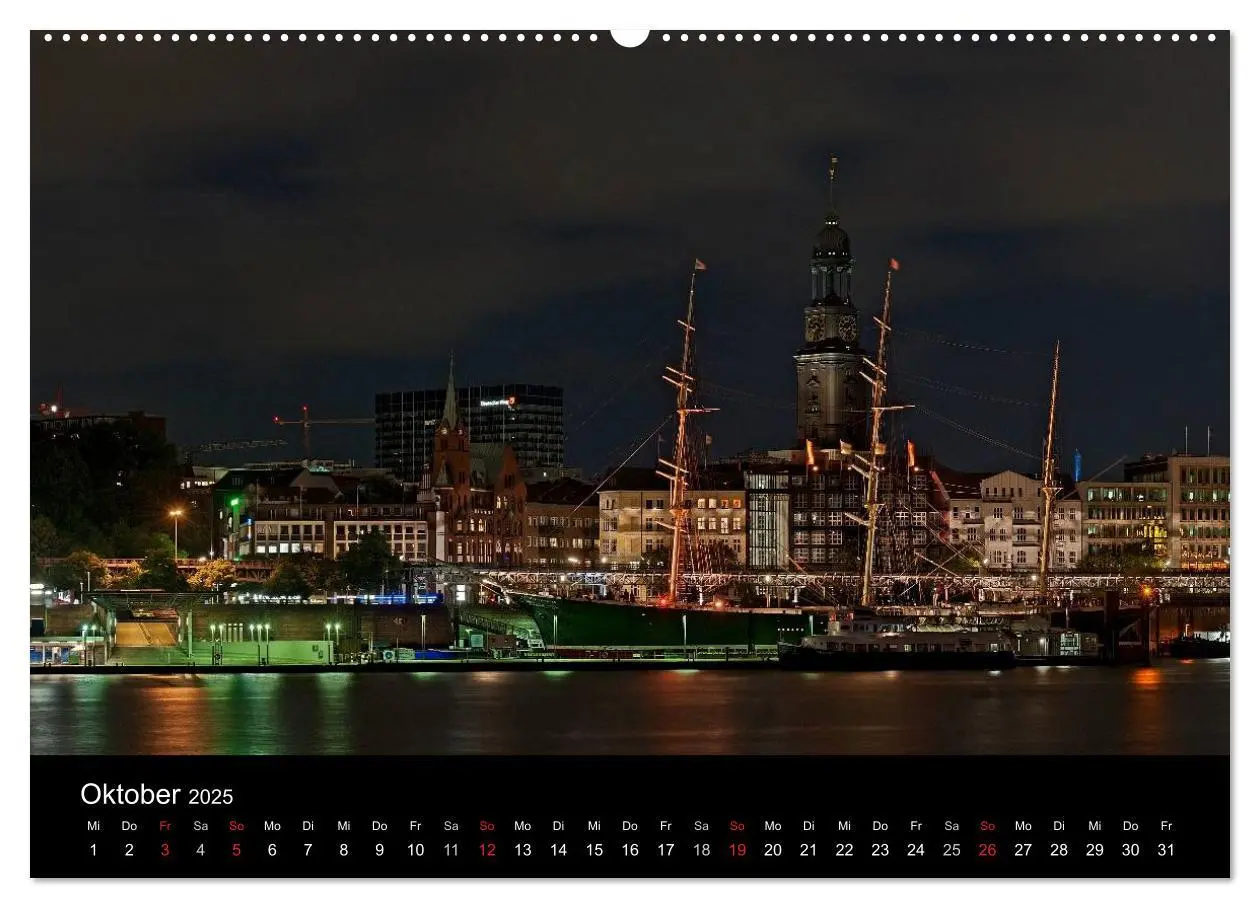 Bild: 9783435552702 | Hamburgs Nächte (Wandkalender 2025 DIN A2 quer), CALVENDO...