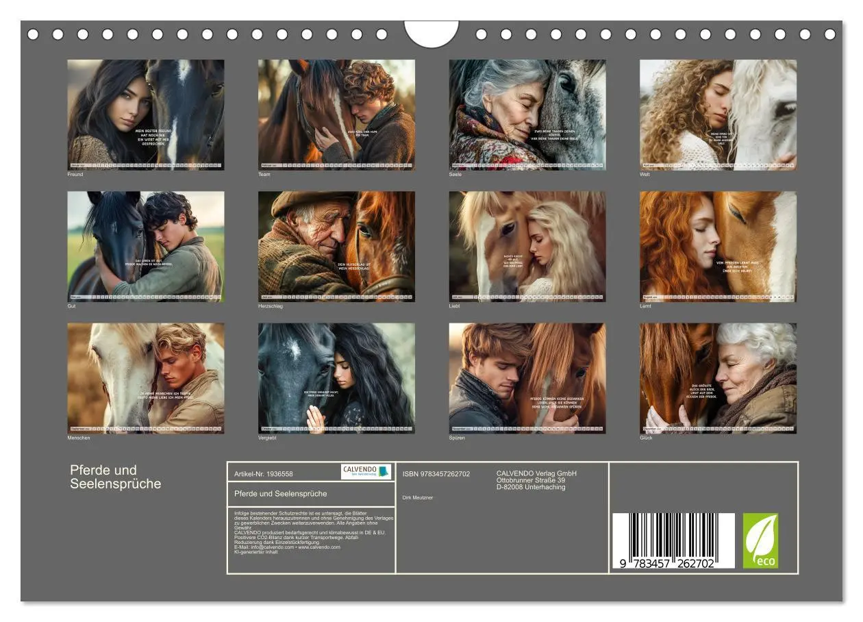 Bild: 9783457262702 | Pferde und Seelensprüche (Wandkalender 2026 DIN A4 quer), CALVENDO...