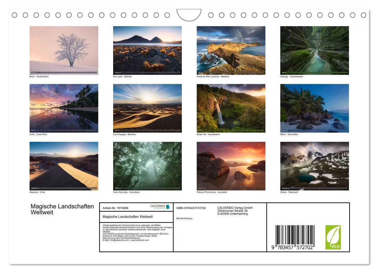 Bild: 9783457572702 | Magische Landschaften Weltweit (Wandkalender 2026 DIN A4 quer),...