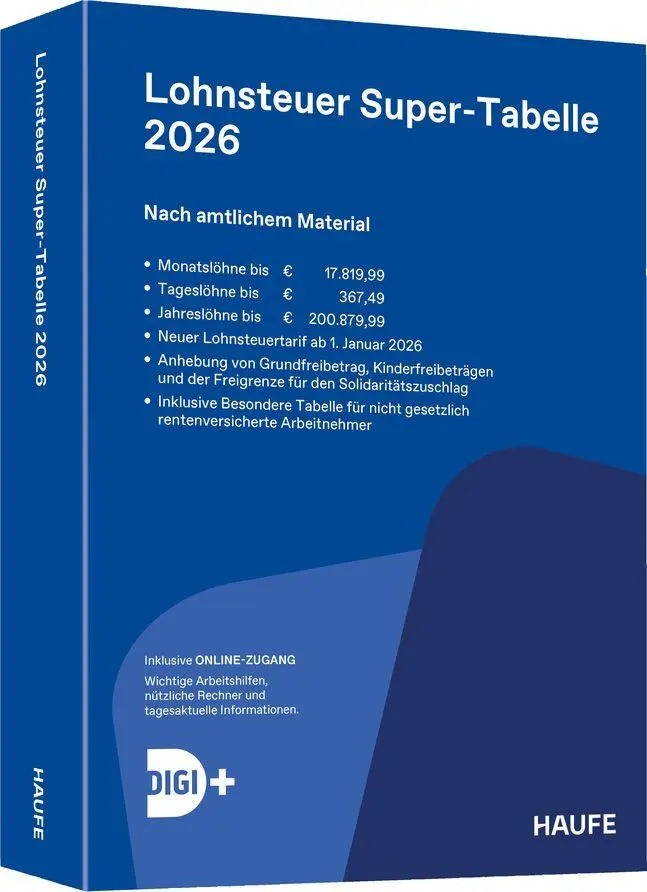 Cover: 9783648192702 | Lohnsteuer-Supertabelle 2026 inkl. Onlinezugang | Taschenbuch | 2026