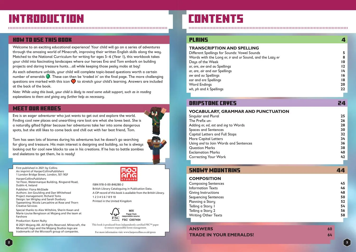 Bild: 9780008462802 | Minecraft English Ages 5-6 | Official Workbook | Collins Ks1 | Buch