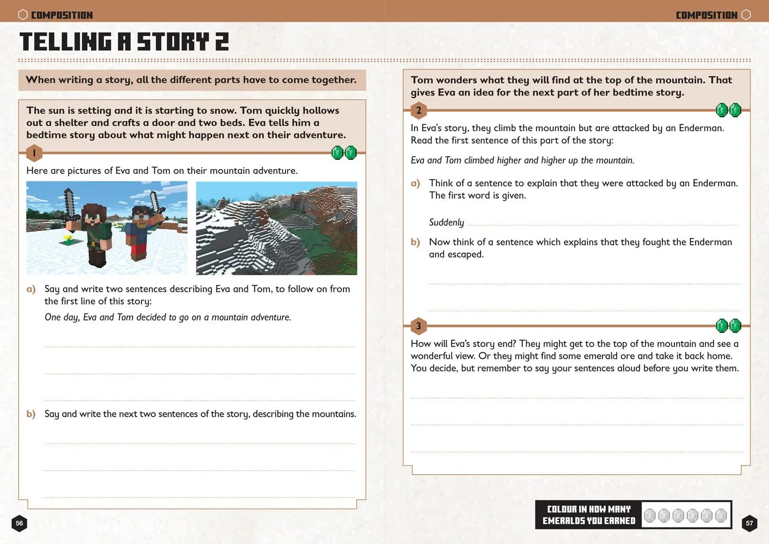 Bild: 9780008462802 | Minecraft English Ages 5-6 | Official Workbook | Collins Ks1 | Buch