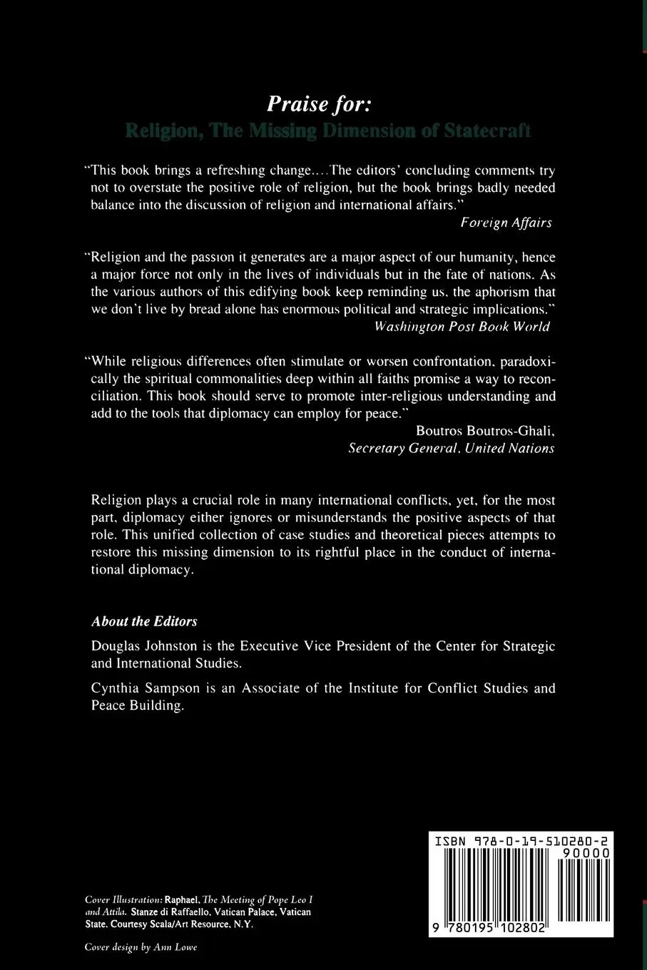Rückseite: 9780195102802 | Religion, the Missing Dimension of Statecraft | Sampson (u. a.) | Buch