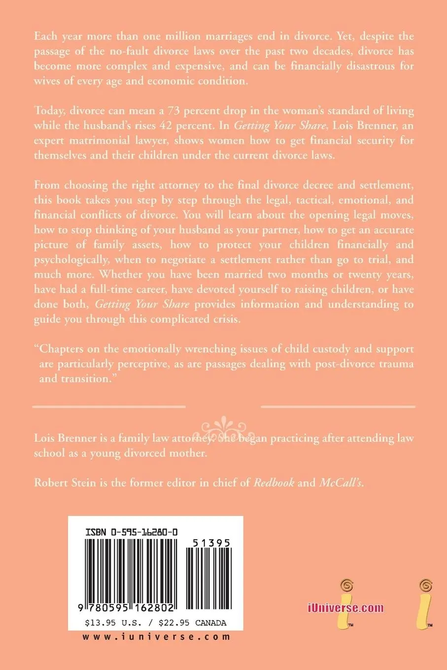 Rückseite: 9780595162802 | Getting Your Share | A Woman's Guide to Successful Divorce Strategies