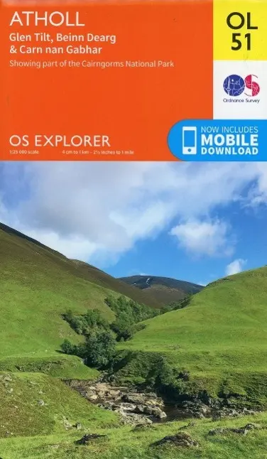 Cover: 9780319242902 | Atholl, Glen Tilt, Beinn Dearg &amp; Carn nan Gabhar | Ordnance Survey