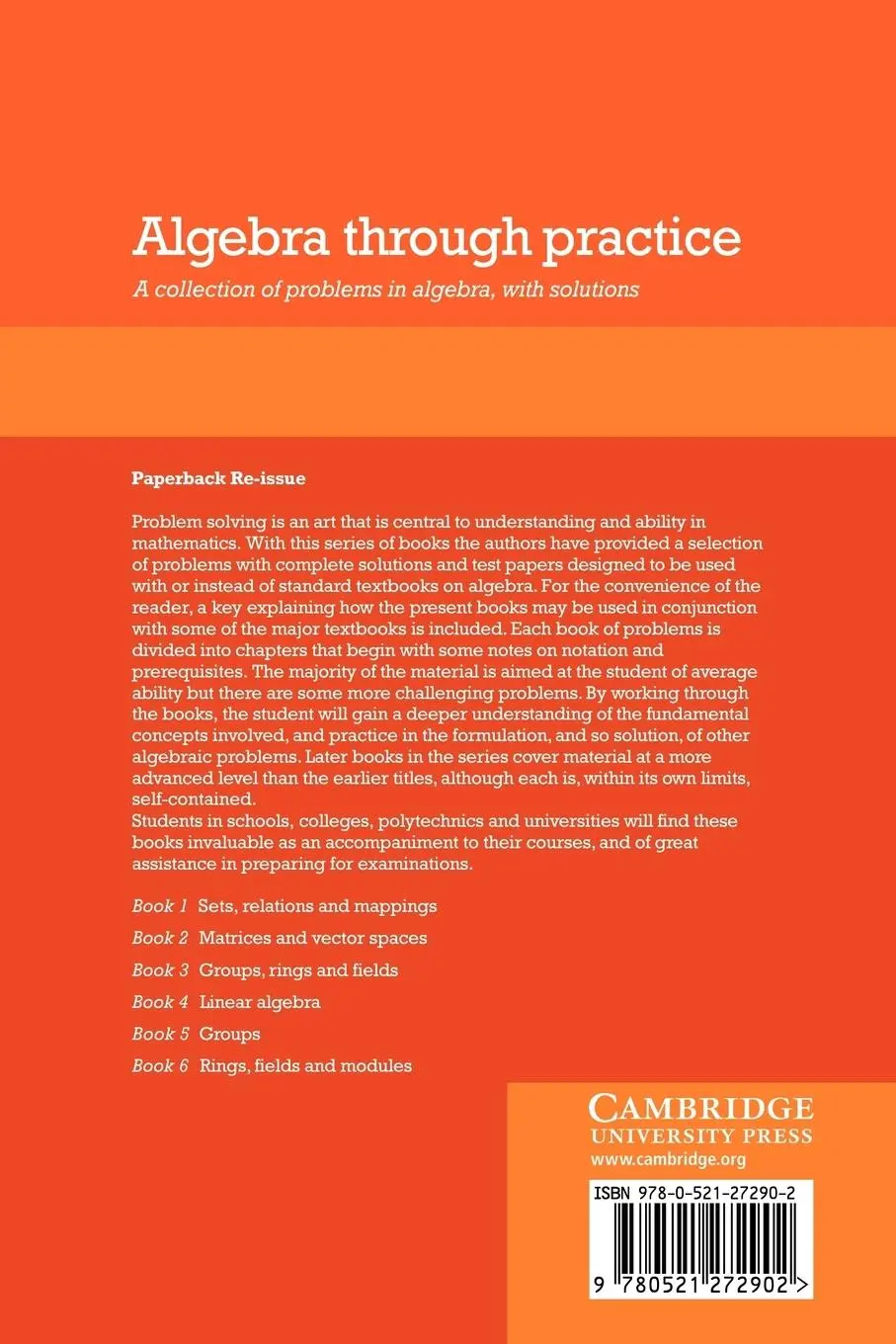 Rückseite: 9780521272902 | Algebra Through Practice | Tom S. Blyth (u. a.) | Taschenbuch | 2008
