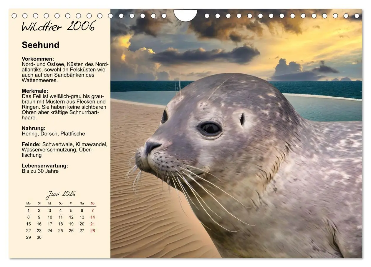 Bild: 9783457482902 | Wildtiere des Jahres (Wandkalender 2026 DIN A4 quer), CALVENDO...