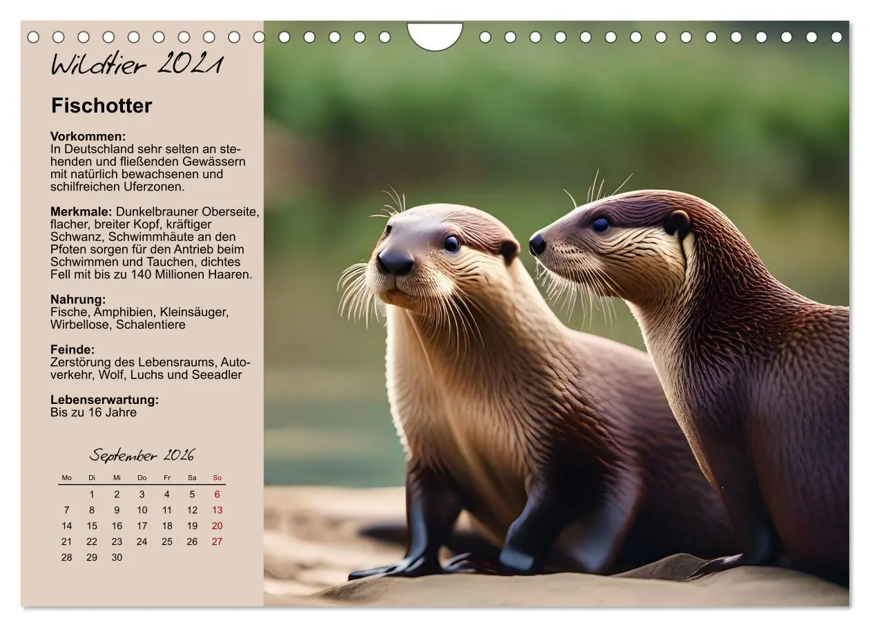 Bild: 9783457482902 | Wildtiere des Jahres (Wandkalender 2026 DIN A4 quer), CALVENDO...