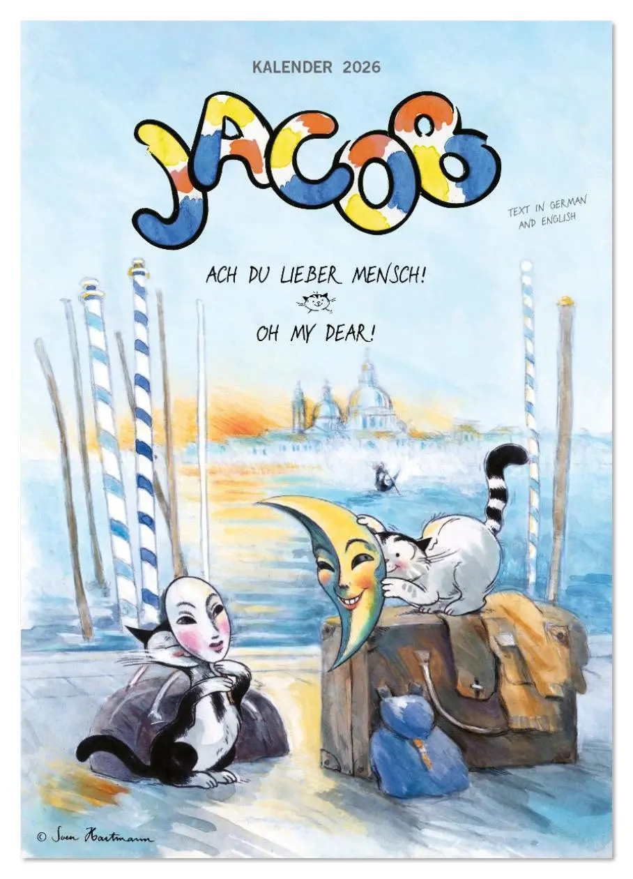 Cover: 9783516642902 | Kater Jacob: Ach Du lieber Mensch (Wandkalender 2026 DIN A3 hoch),...