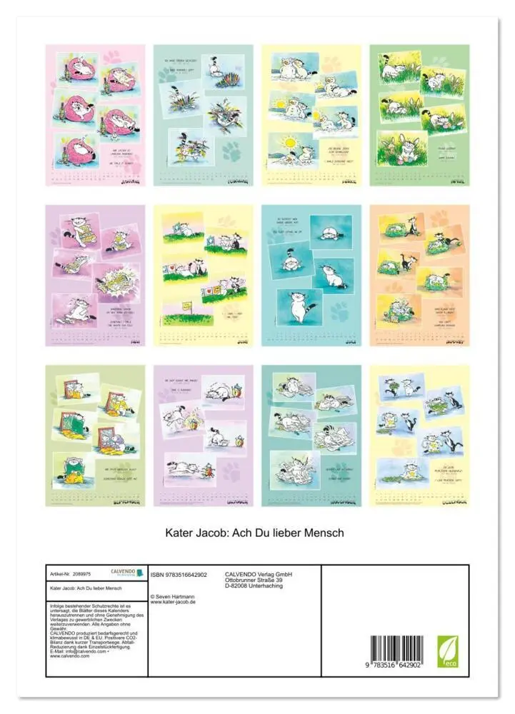 Bild: 9783516642902 | Kater Jacob: Ach Du lieber Mensch (Wandkalender 2026 DIN A3 hoch),...