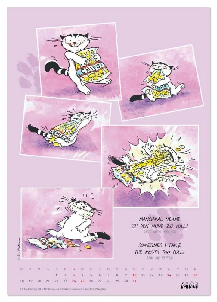 Bild: 9783516642902 | Kater Jacob: Ach Du lieber Mensch (Wandkalender 2026 DIN A3 hoch),...