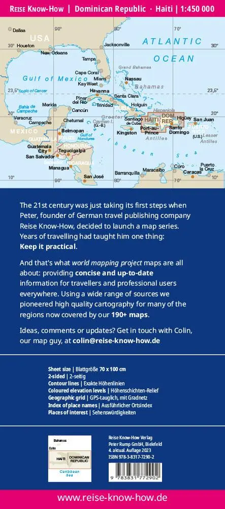 Rückseite: 9783831772902 | Reise Know-How Landkarte Dominikanische Republik, Haiti 1 : 450.000