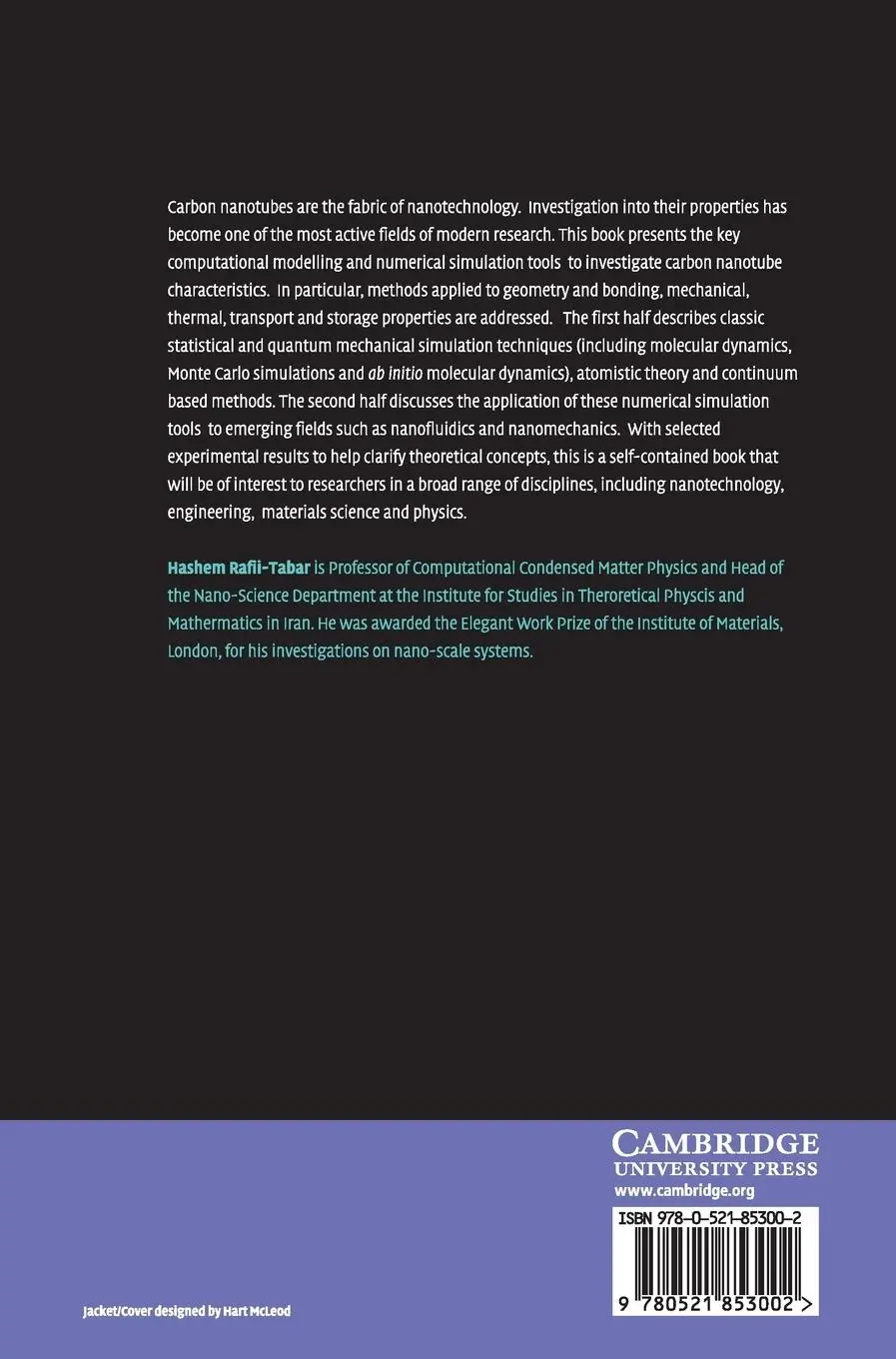 Rückseite: 9780521853002 | Computational Physics of Carbon Nanotubes | Hashem Rafii-Tabar | Buch
