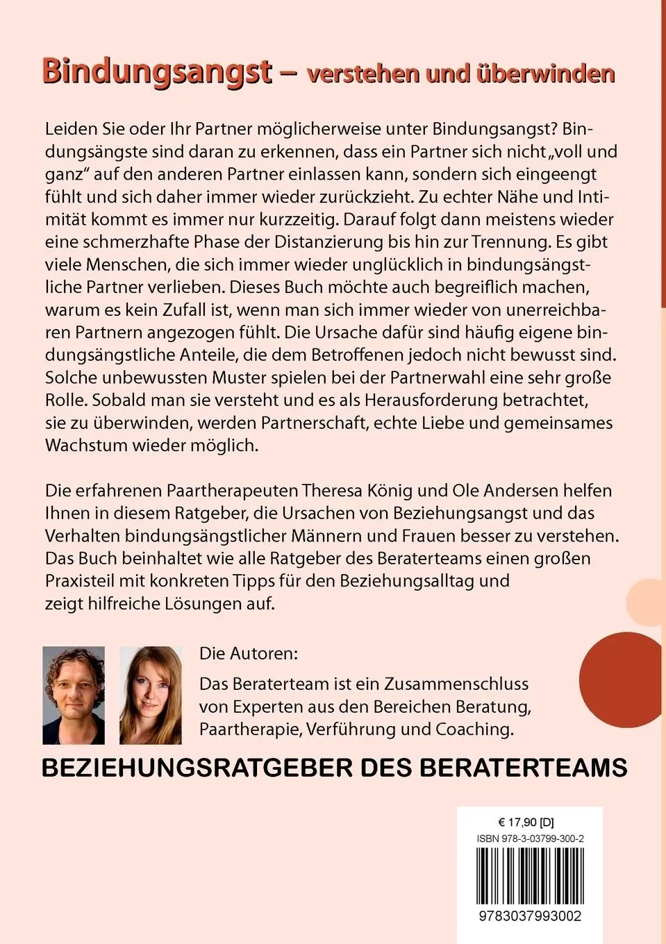 Rückseite: 9783037993002 | Bindungsangst verstehen und überwinden | Theresa König (u. a.) | Buch
