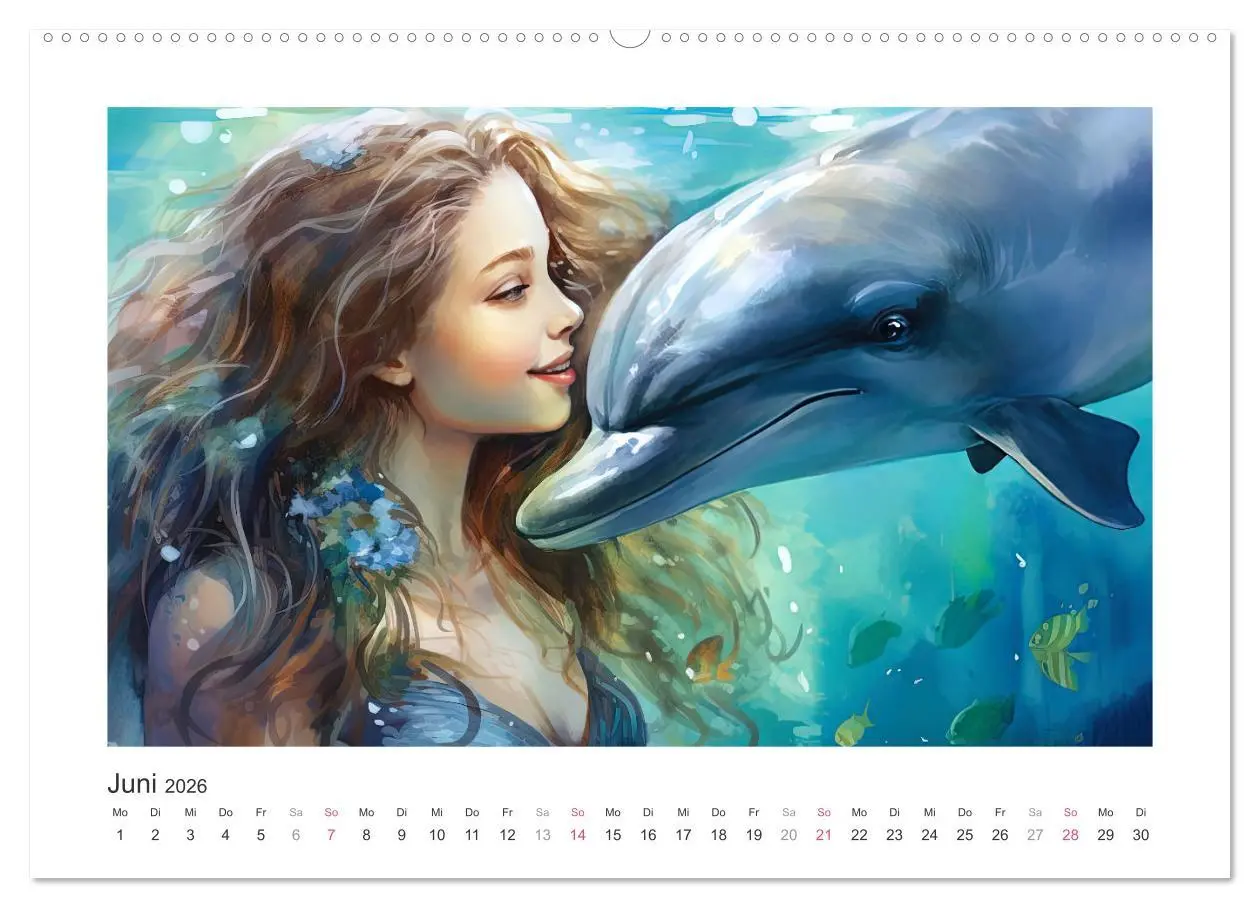 Bild: 9783457513002 | Liebliche Meerjungfrauen (Wandkalender 2026 DIN A2 quer), CALVENDO...