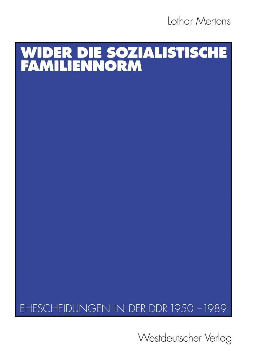 Cover: 9783531133102 | Wider die sozialistische Familiennorm | Lothar Mertens | Taschenbuch