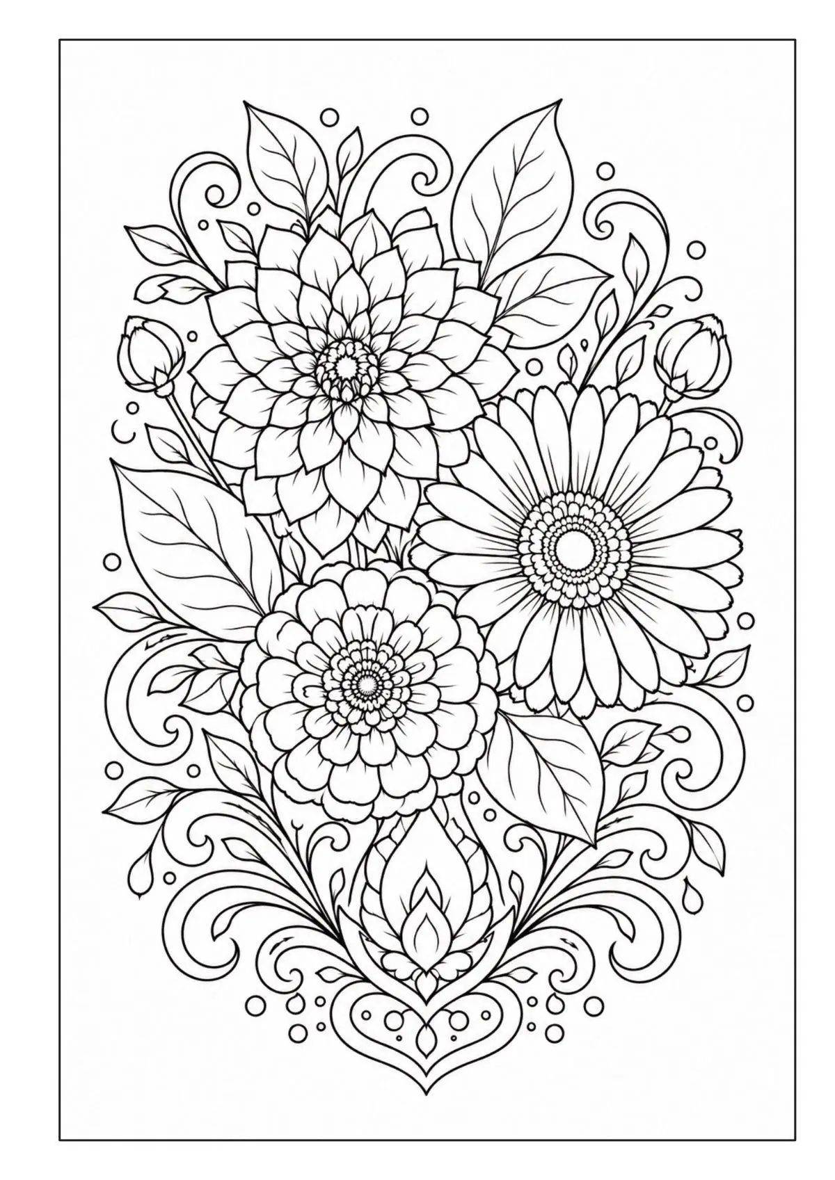 Bild: 9783986573102 | Mandala Blumen Malbuch für Erwachsene mit 100 floralen Ausmalmotiven