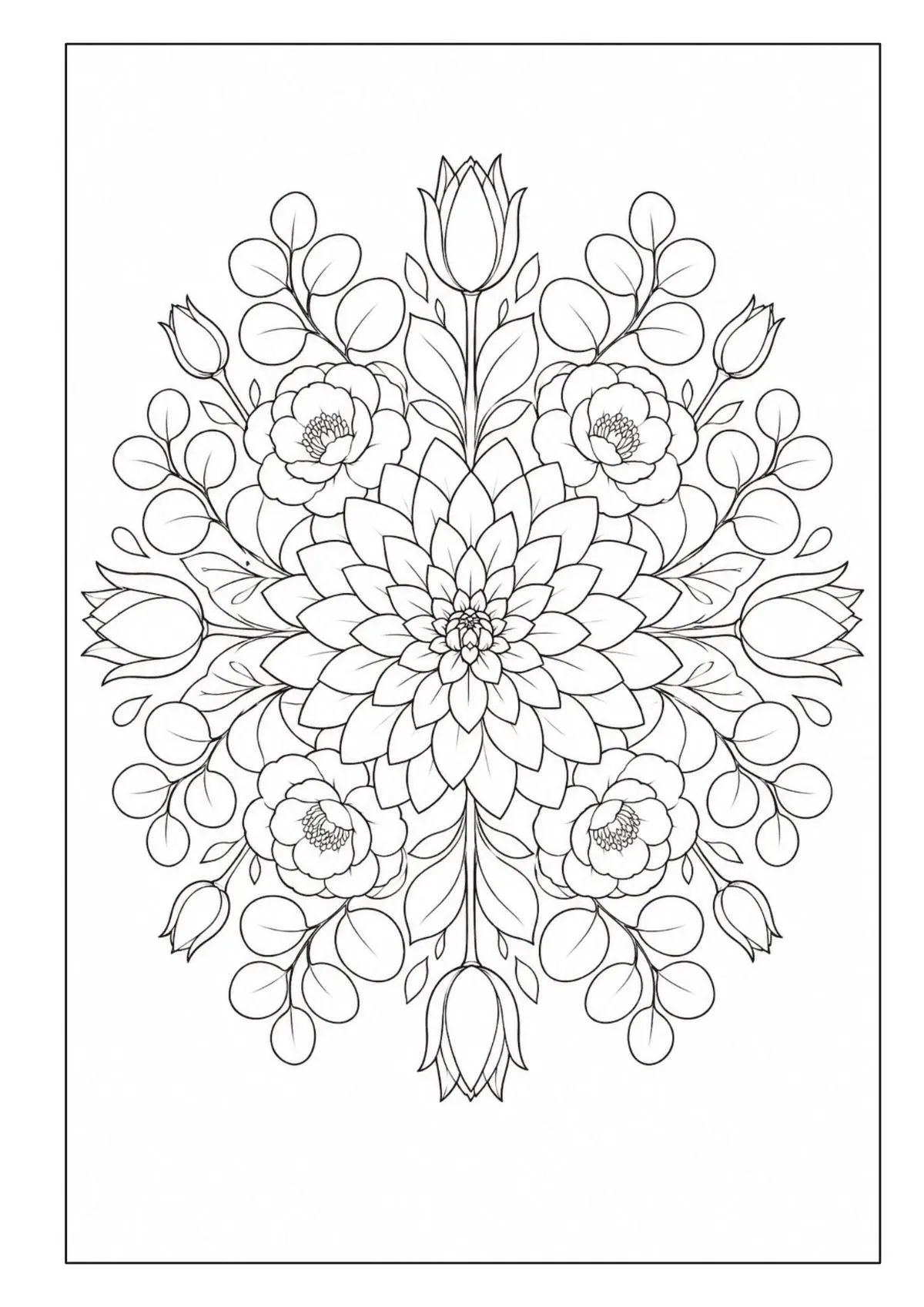 Bild: 9783986573102 | Mandala Blumen Malbuch für Erwachsene mit 100 floralen Ausmalmotiven
