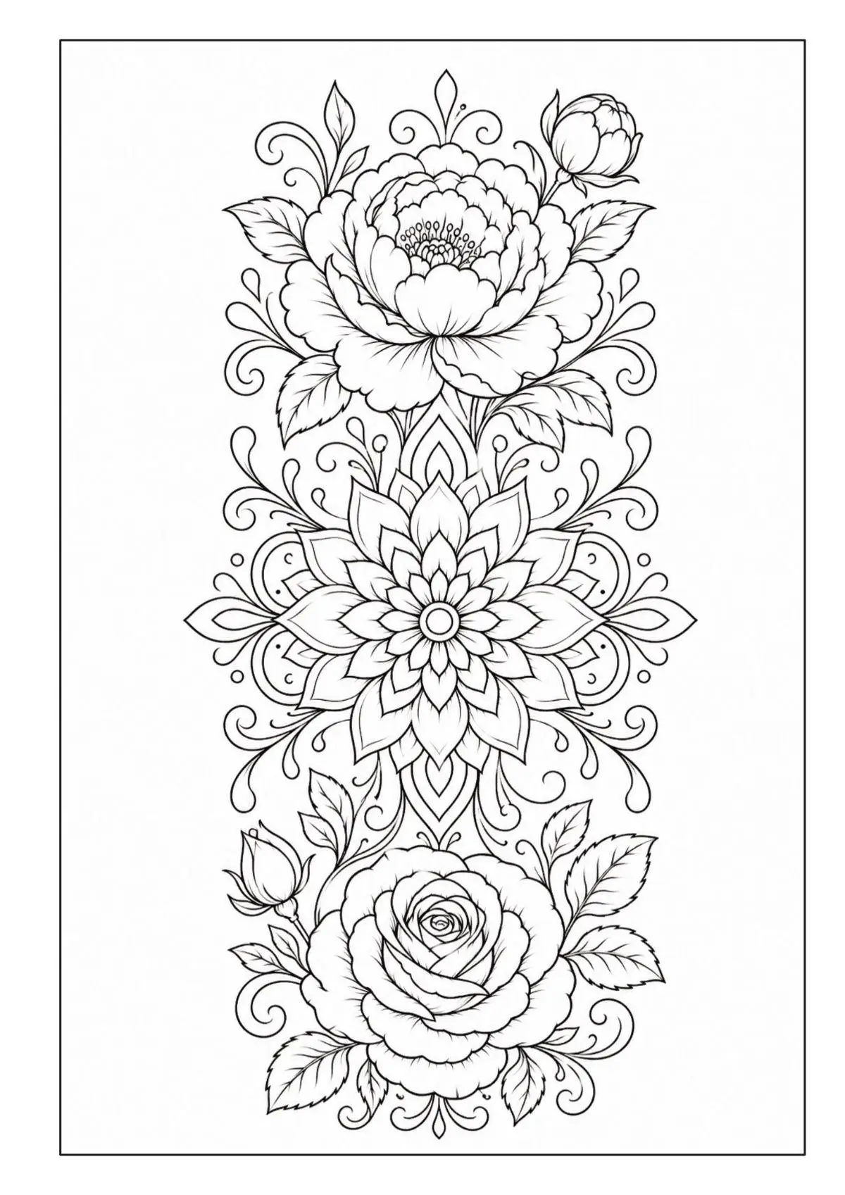 Bild: 9783986573102 | Mandala Blumen Malbuch für Erwachsene mit 100 floralen Ausmalmotiven