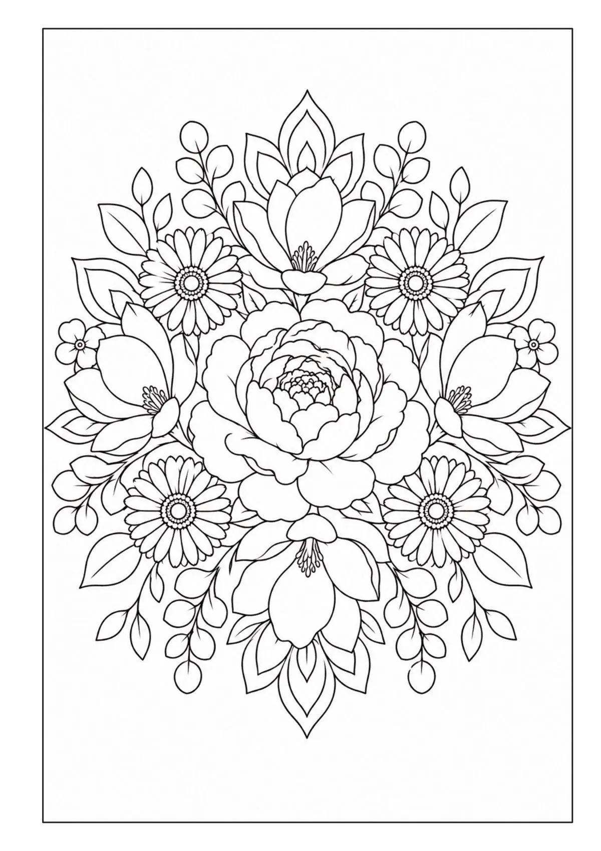 Bild: 9783986573102 | Mandala Blumen Malbuch für Erwachsene mit 100 floralen Ausmalmotiven