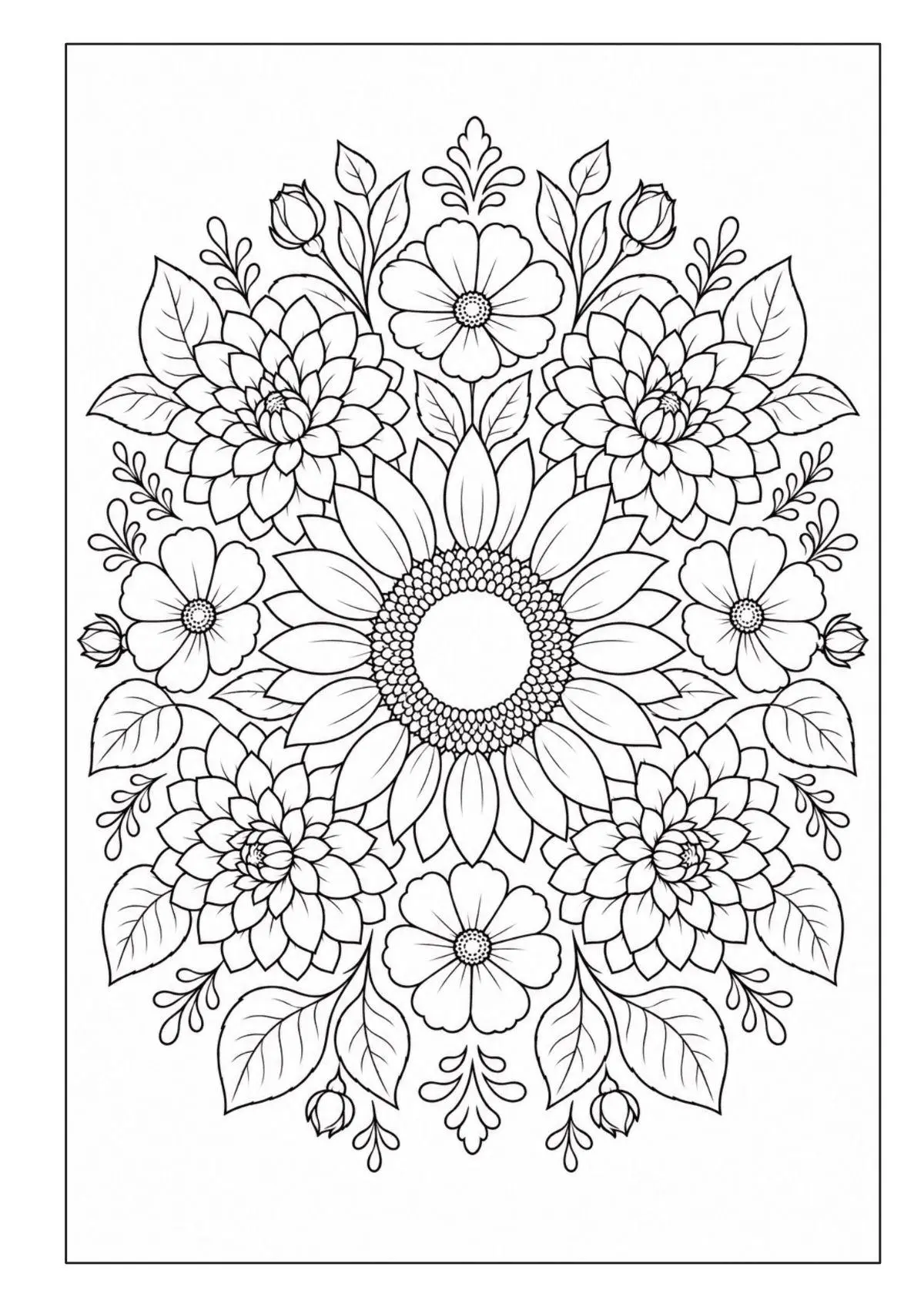 Bild: 9783986573102 | Mandala Blumen Malbuch für Erwachsene mit 100 floralen Ausmalmotiven