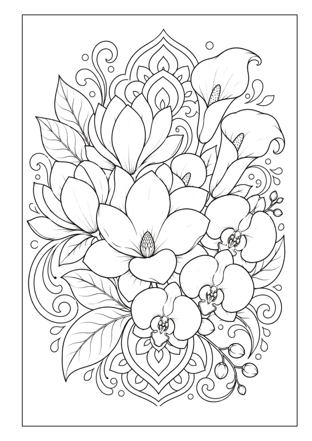 Bild: 9783986573102 | Mandala Blumen Malbuch für Erwachsene mit 100 floralen Ausmalmotiven