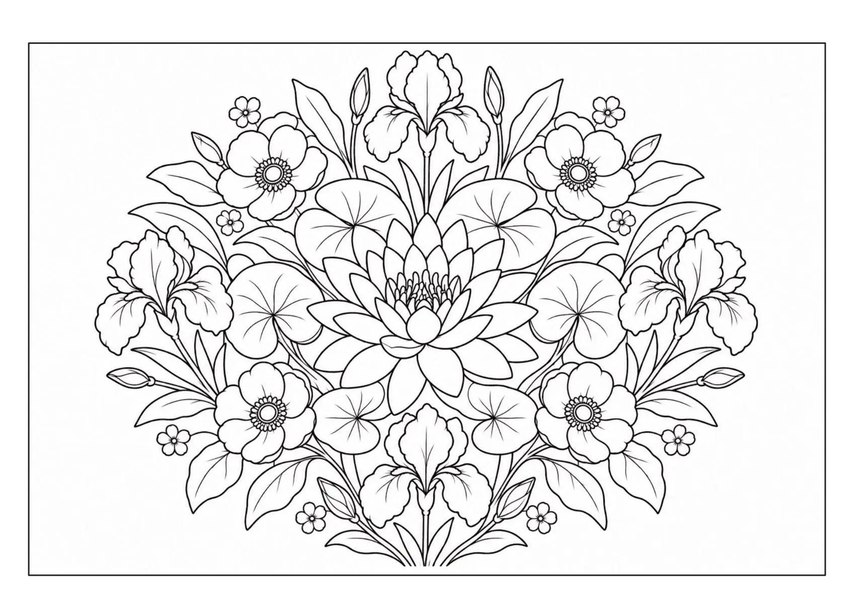 Bild: 9783986573102 | Mandala Blumen Malbuch für Erwachsene mit 100 floralen Ausmalmotiven