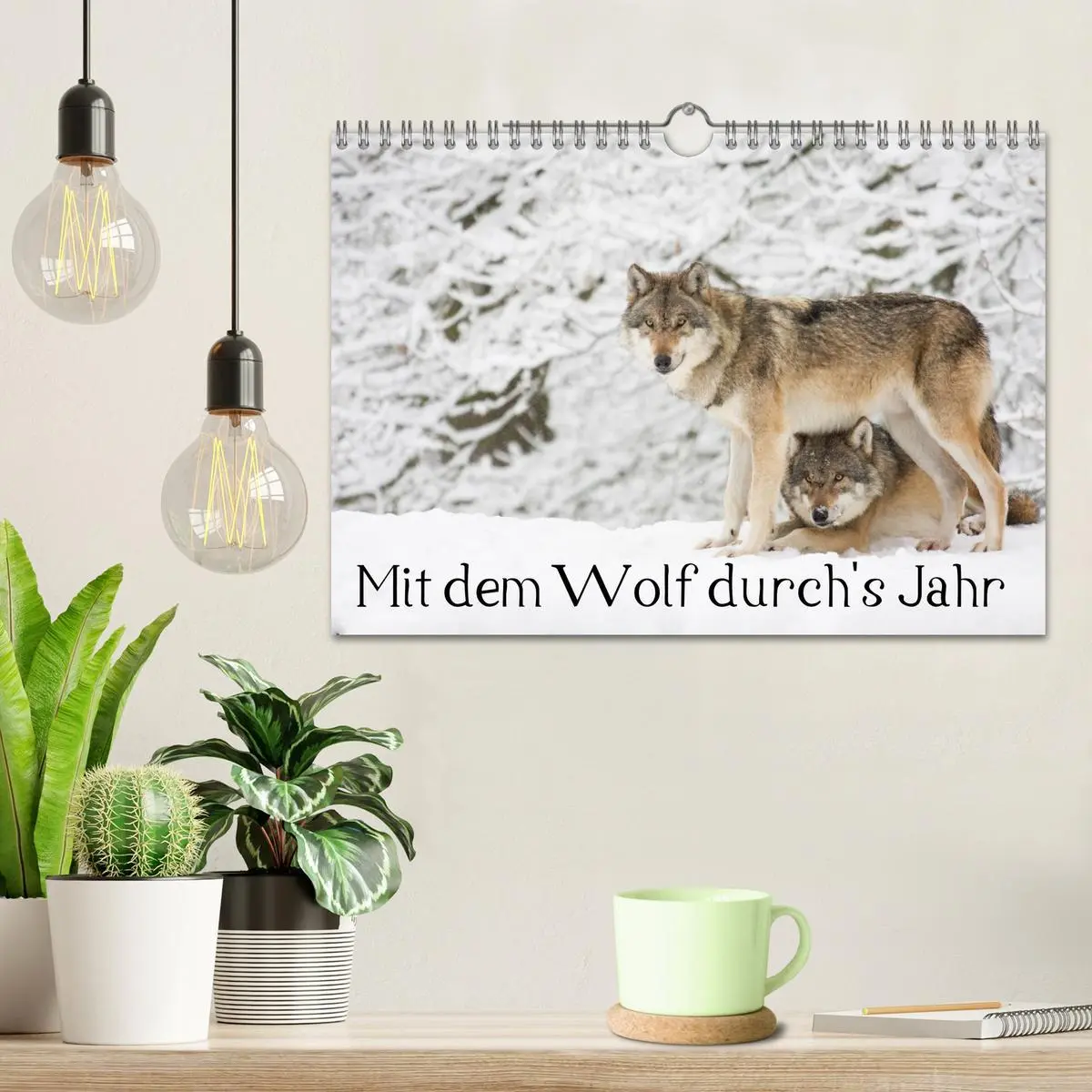 Bild: 9783457973202 | Mit dem Wolf durch's Jahr (Wandkalender 2026 DIN A4 quer), CALVENDO...