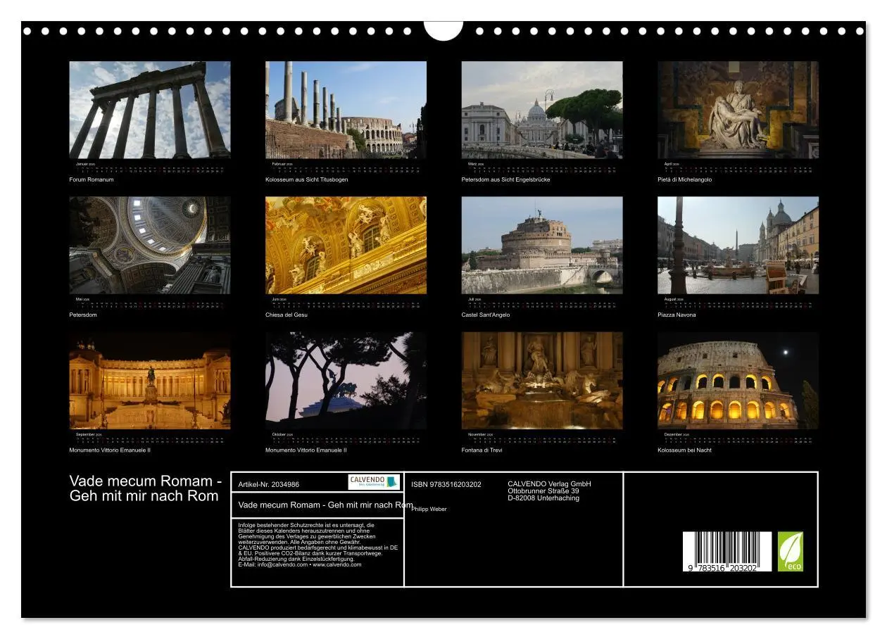 Bild: 9783516203202 | Vade mecum Romam - Geh mit mir nach Rom (Wandkalender 2026 DIN A3...
