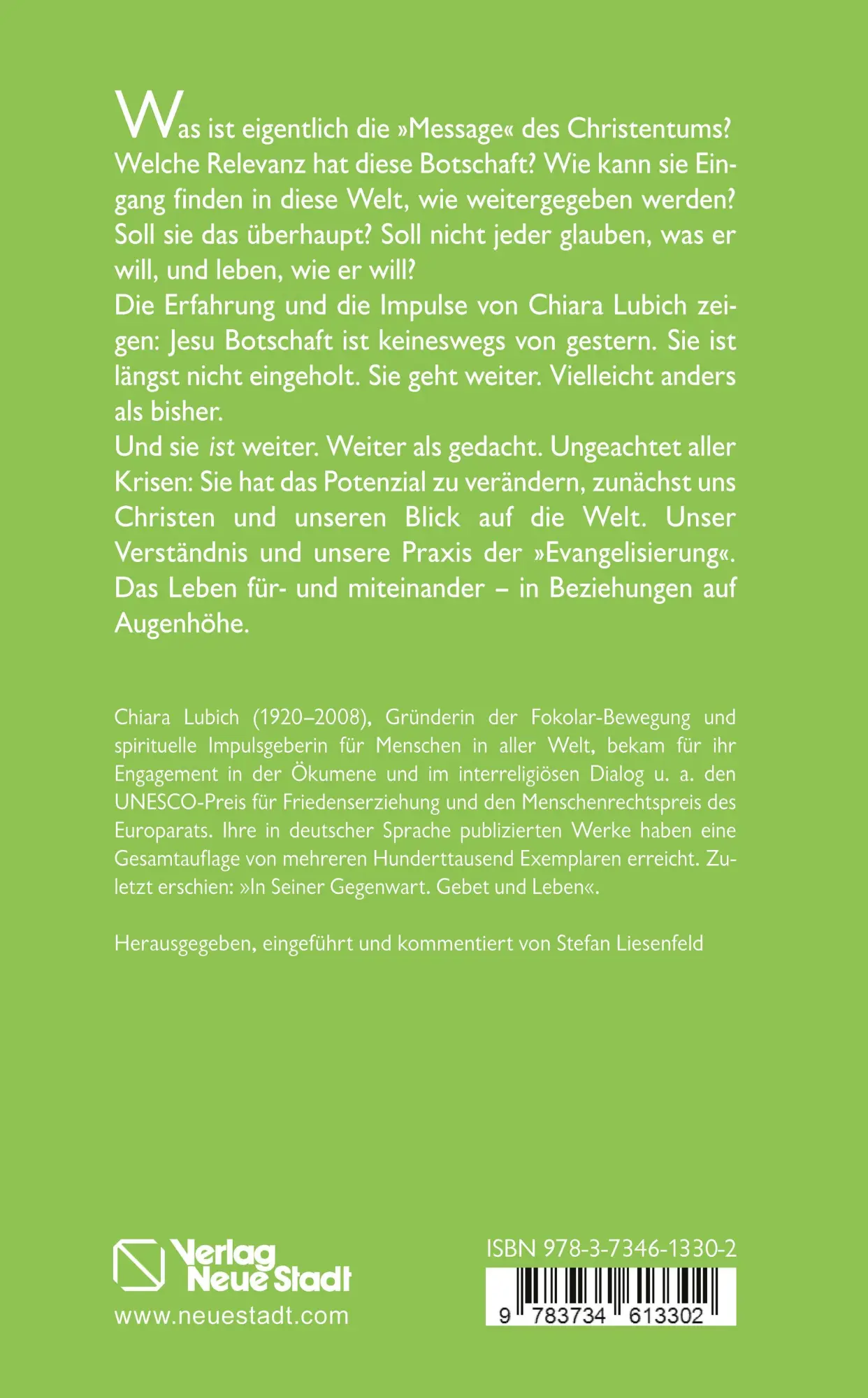 Rückseite: 9783734613302 | Weiter als gedacht | Von der Kraft der Frohen Botschaft | Lubich