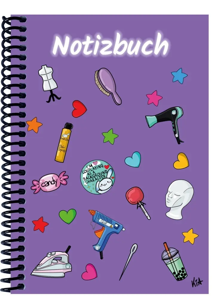 Cover: 4262385943402 | A 5 Notizbuch Manga Items, lila, kariert | E&amp;Z Verlag GmbH | Deutsch