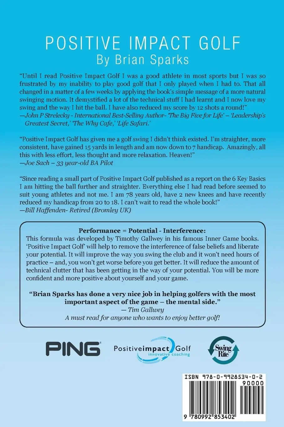 Rückseite: 9780992853402 | Positive Impact Golf | Helping Golfers to Liberate Their Potential
