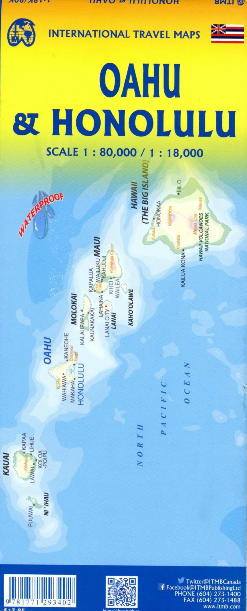 Bild: 9781771293402 | Honolulu &amp; Oahu | ITM Travel Reference Map 1:18000 | (Land-)Karte