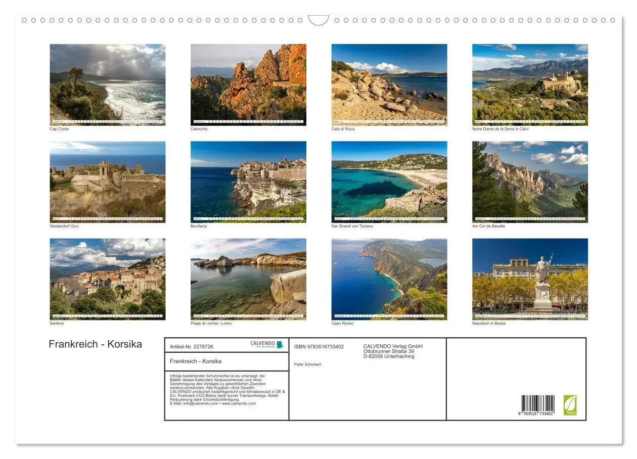 Bild: 9783516733402 | Frankreich - Korsika (Wandkalender 2026 DIN A2 quer), CALVENDO...