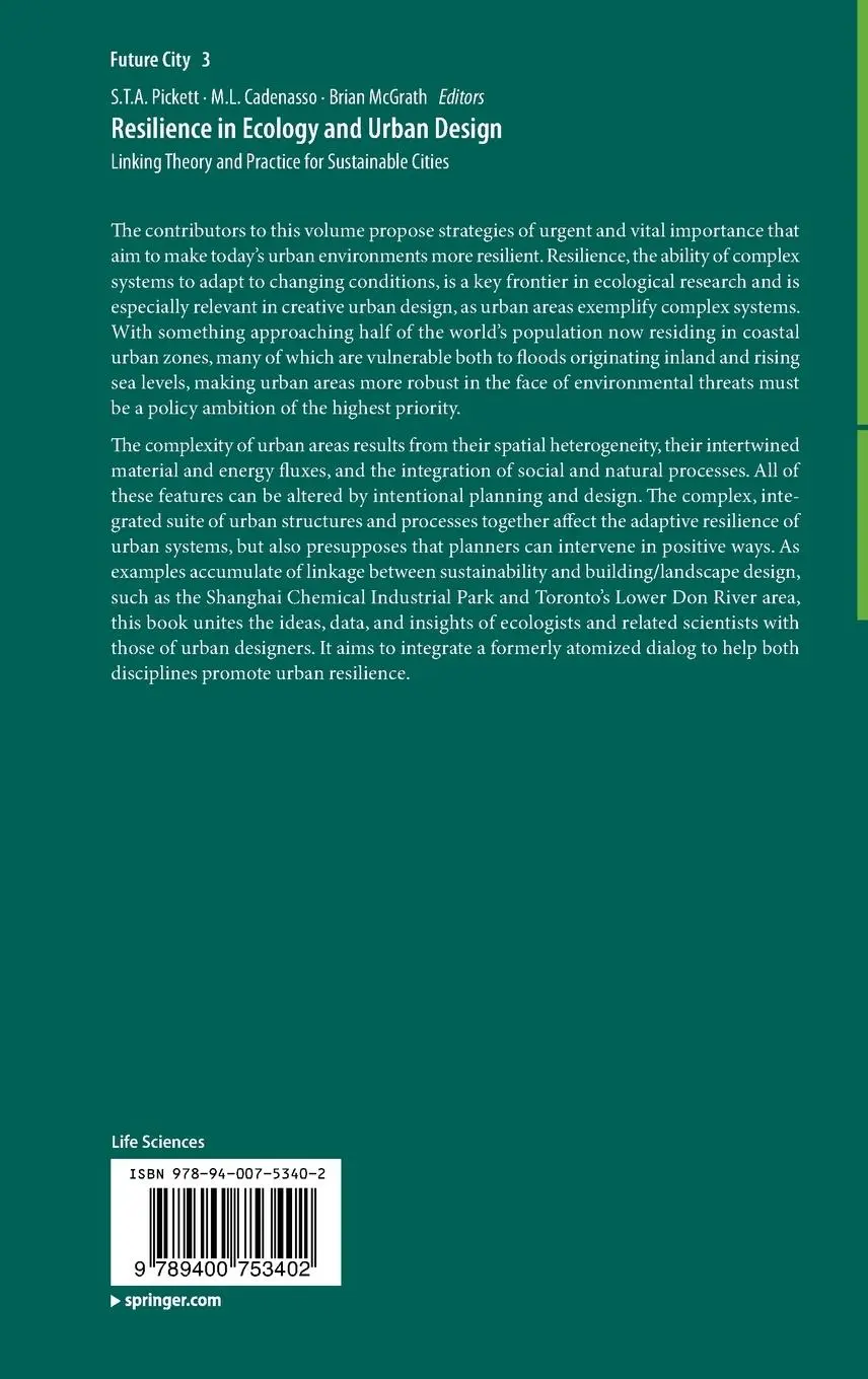 Rückseite: 9789400753402 | Resilience in Ecology and Urban Design | S. T. A. Pickett (u. a.)