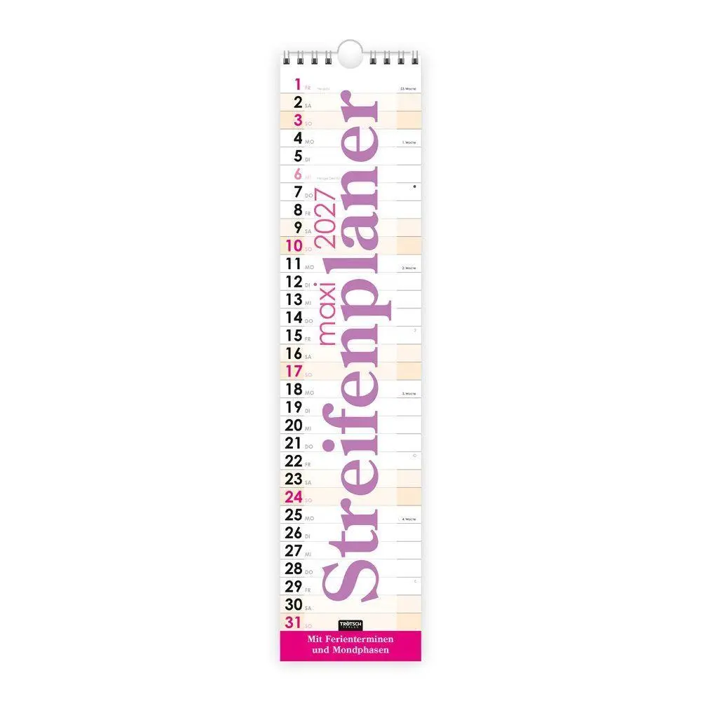 Cover: 4251901513502 | TRÖTSCH - Streifenkalender Maxi Violett 2027 | KG | Kalender | 14 S.