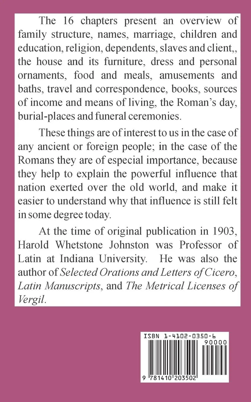 Rückseite: 9781410203502 | Private Life of the Romans, The | Harold Whetstone Johnston | Buch