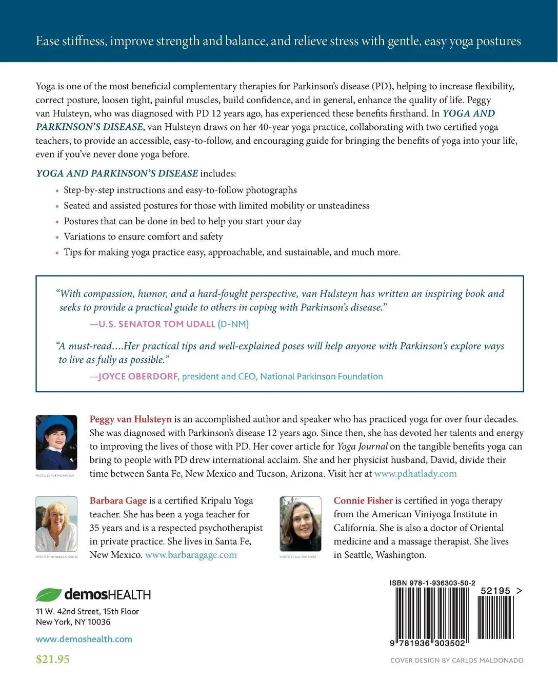 Rückseite: 9781936303502 | Yoga and Parkinson's Disease | A Journey to Health and Healing | Buch