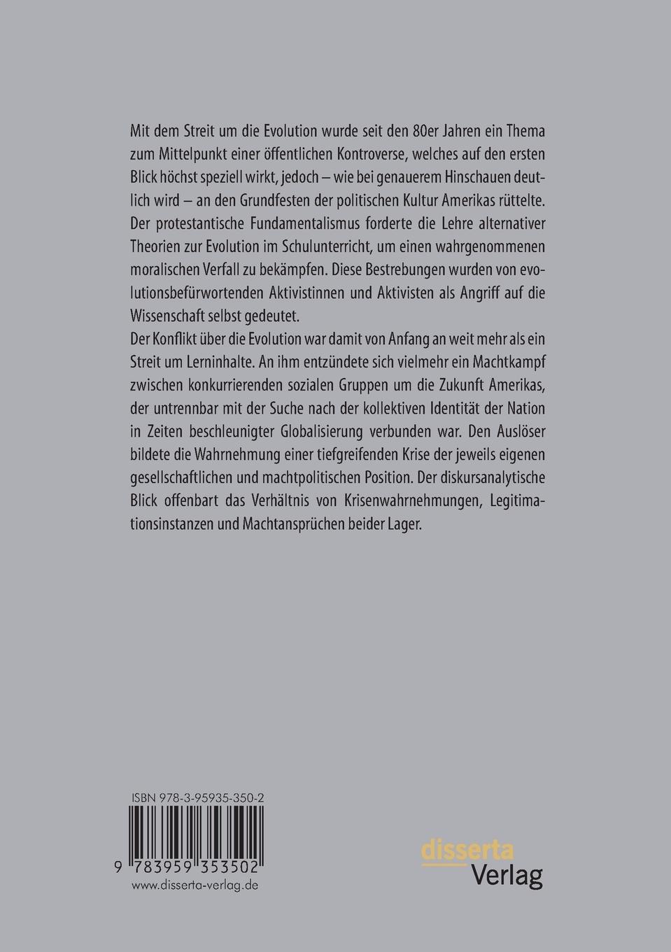 Rückseite: 9783959353502 | "Out to repossess our land": Der Streit um die Evolution als Kampf...