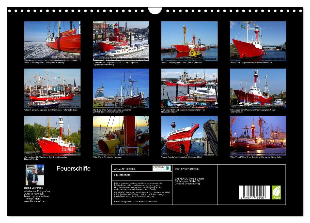 Bild: 9783516193602 | Feuerschiffe (Wandkalender 2026 DIN A3 quer), CALVENDO Monatskalender
