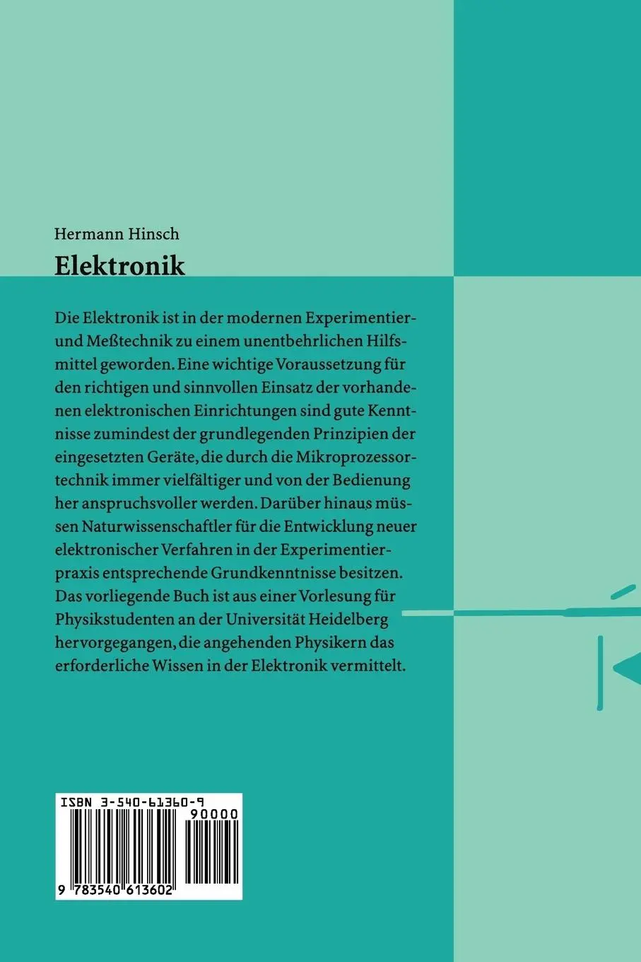 Rückseite: 9783540613602 | Elektronik | Ein Werkzeug für Naturwissenschaftler | Hermann Hinsch