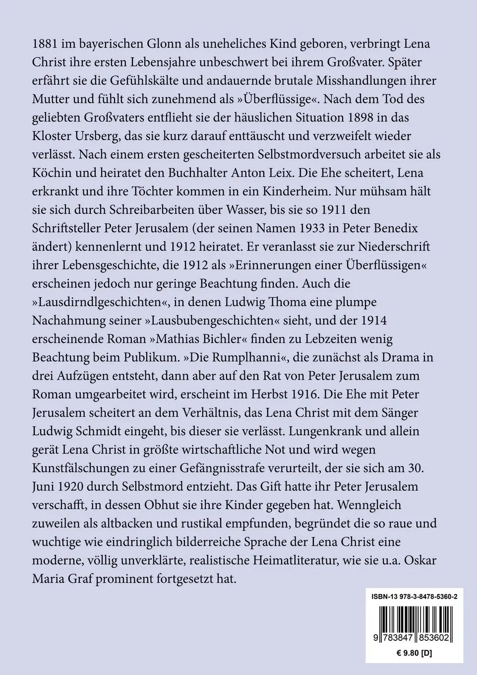 Rückseite: 9783847853602 | Madam Bäuerin (Großdruck) | Roman | Lena Christ | Taschenbuch | 136 S.