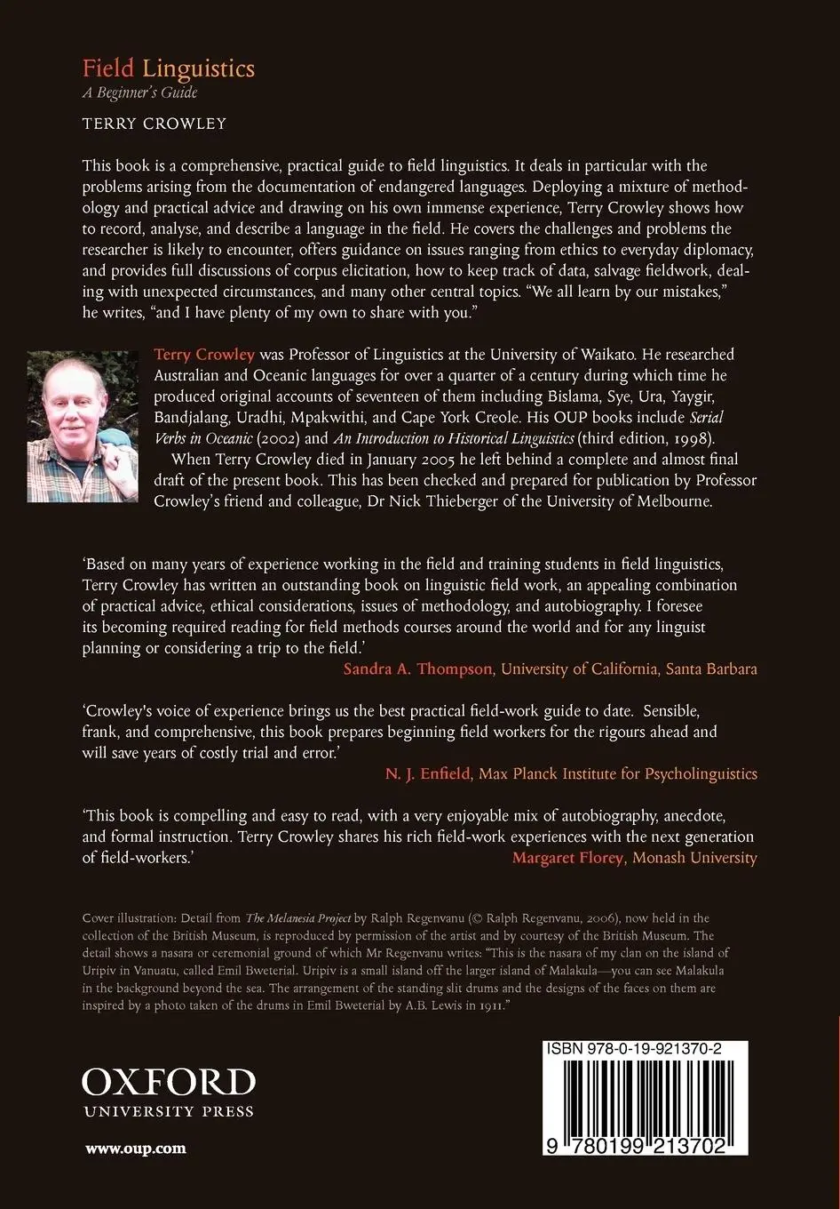 Rückseite: 9780199213702 | Field Linguistics | A Beginner's Guide | Terry Crowley | Taschenbuch
