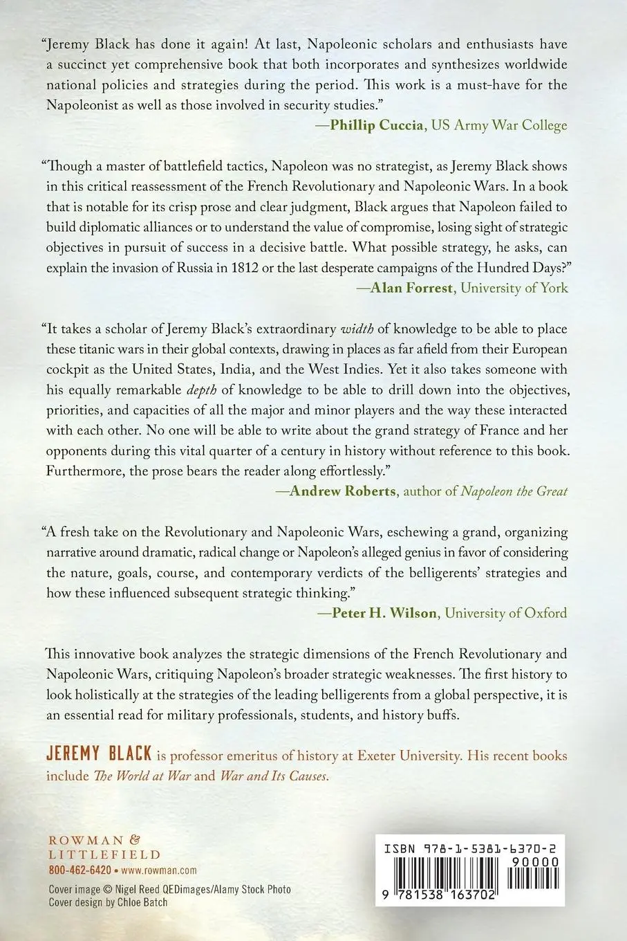 Rückseite: 9781538163702 | The French Revolutionary and Napoleonic Wars | Jeremy Black | Buch