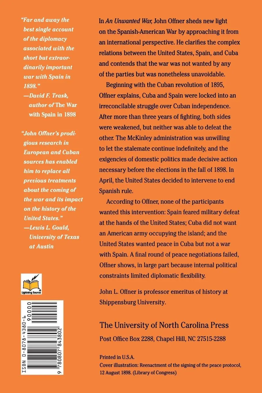 Rückseite: 9780807843802 | An Unwanted War | John L. Offner | Taschenbuch | Englisch | 1992