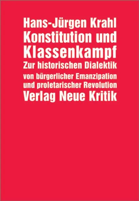 Cover: 9783801503802 | Konstitution und Klassenkampf | Schriften und Reden 1966-1970 | Krahl