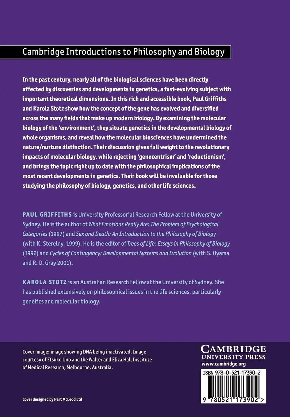 Rückseite: 9780521173902 | Genetics and Philosophy | Paul Griffiths (u. a.) | Taschenbuch | 2015