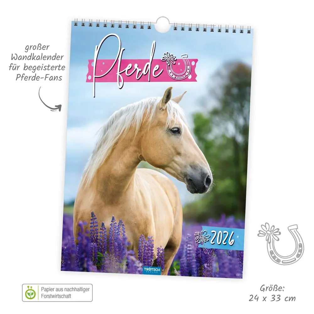 Bild: 9783988023902 | Trötsch Classickalender Pferde 2026 | Wandkalender | KG | Kalender