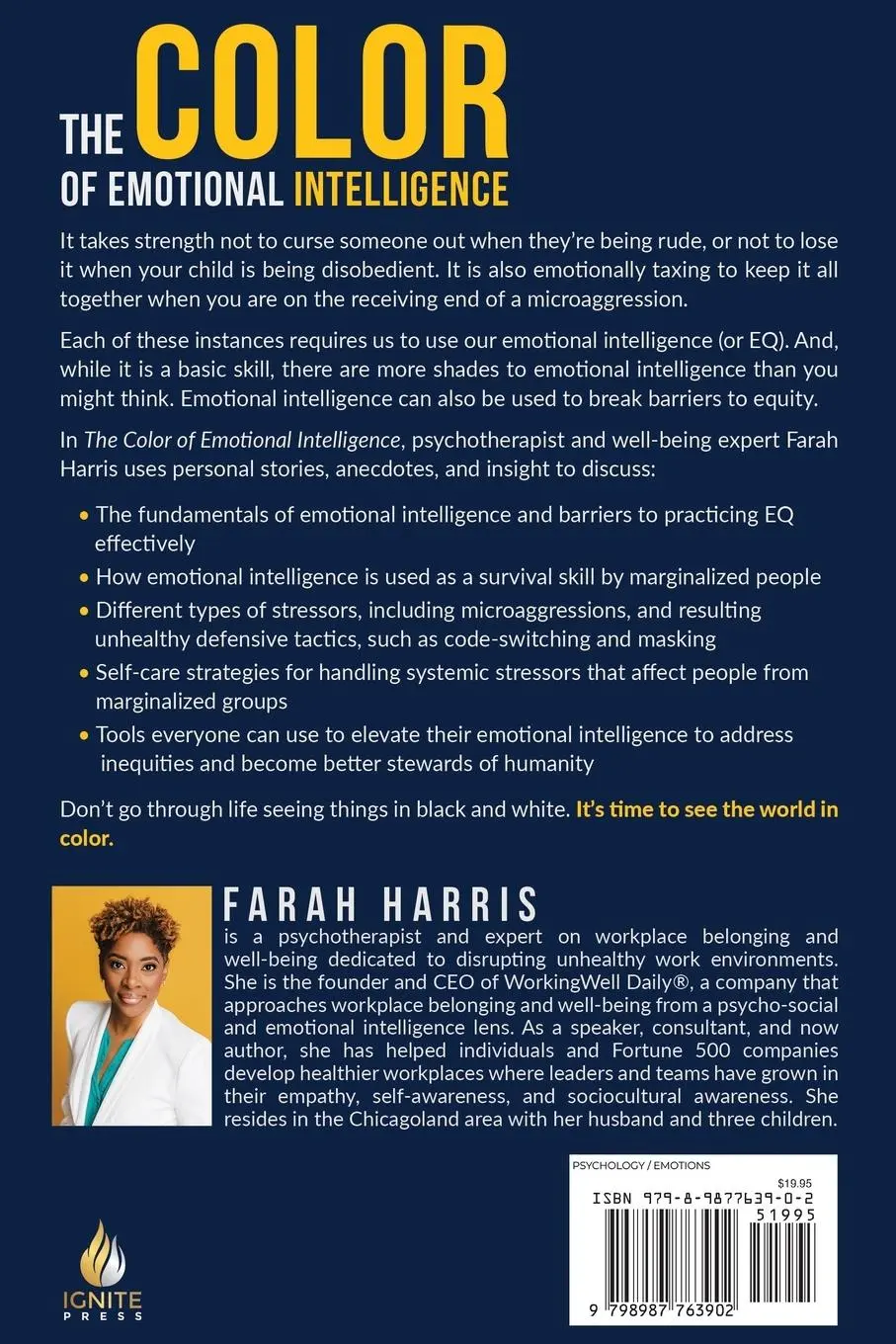 Rückseite: 9798987763902 | The Color of Emotional Intelligence | Farah Harris | Taschenbuch